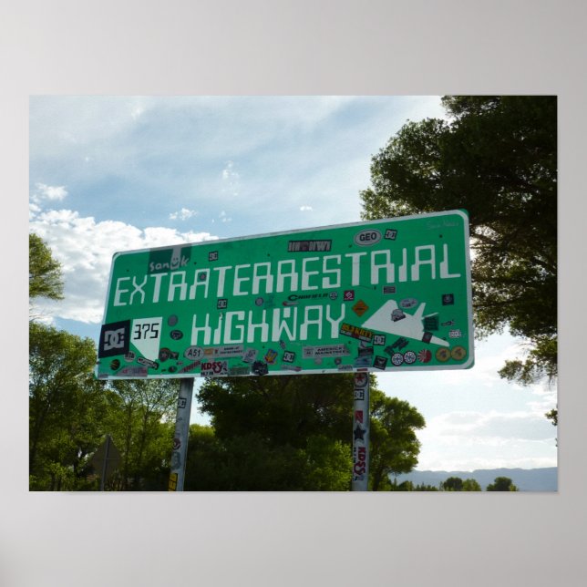 Extraterrestrial Highway Sign, Rachel, Nevada Poster (Front)