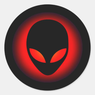 Extraterrestrial Space Alien Head Classic Round Sticker