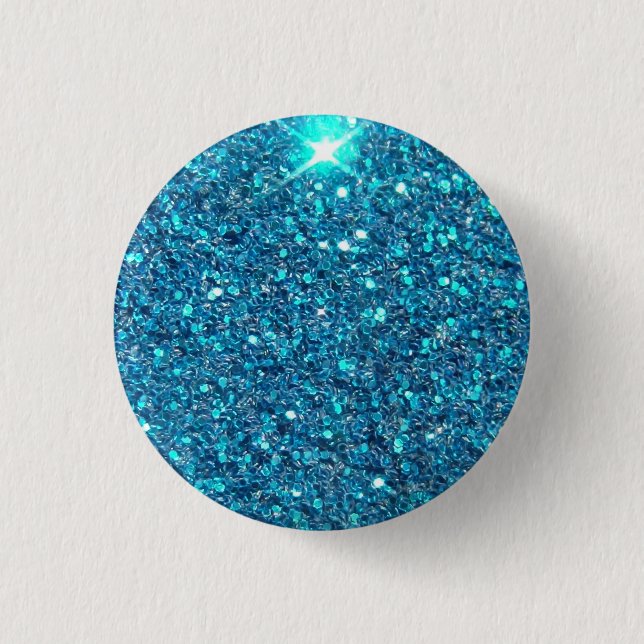 Extravagant Blue Glitter Shine 3 Cm Round Badge (Front)