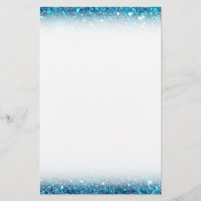 Extravagant Blue Glitter Shine Stationery (Front)