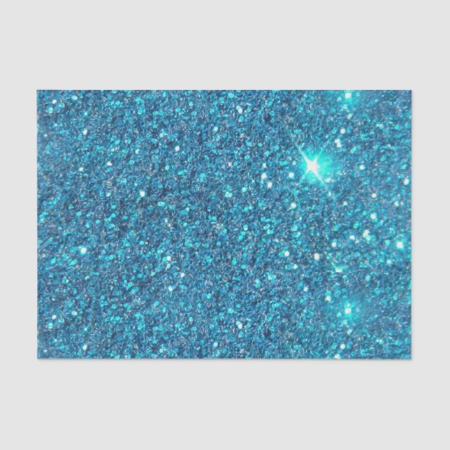 Extravagant Blue Glitter Shine Tissue Paper (Front)