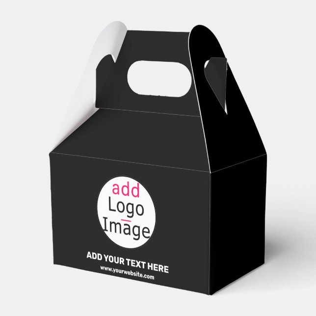 Extravagant Business Branding Customisable Black Favour Box (Front Side)