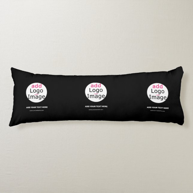 Extravagant Business Chic Customisable Logo Black  Body Cushion (Front)