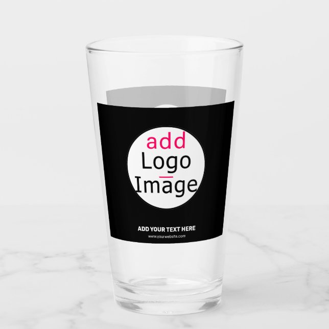 Extravagant Business Chic Customisable Logo Black  Glass (Front)