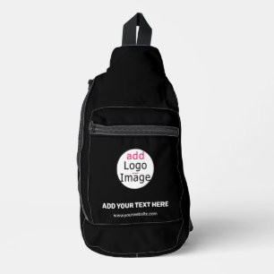 Extravagant Business Chic Customisable Logo Black Sling Bag