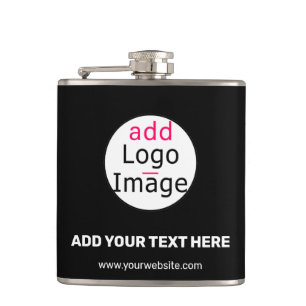 Extravagant Business Chic Customizable Logo Black  Hip Flask