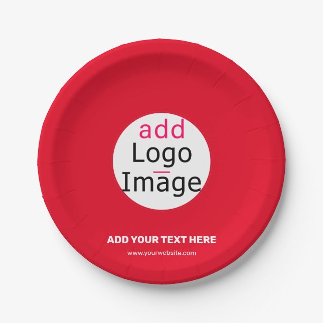 Extravagant Business Custom Brand Red Paper Plate (Front)