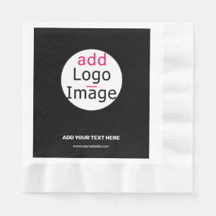 Extravagant Business Custom Logo Black  Napkin