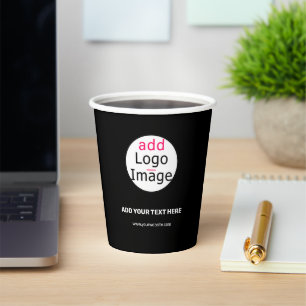 Extravagant Business Custom Logo Black Paper Cups