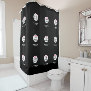 Extravagant Business Promo Customisable Black   Shower Curtain
