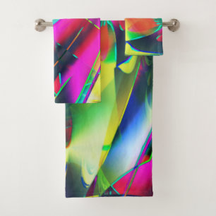Extravagant colours of abstract and showy shapes bath towel set