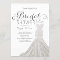 Extravagant Dress White | Bridal Shower Invitation