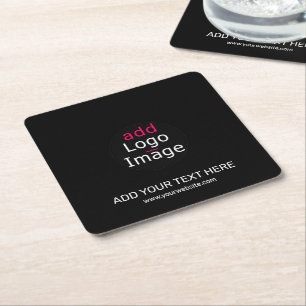 Extravagant Professional Business Custom Black Square Paper Coaster