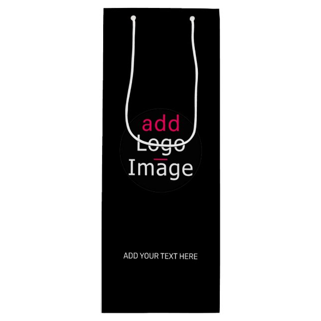 Extravagant Professional Custom Business Black Wine Gift Bag (Front)