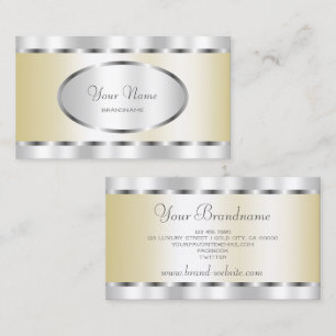 Extravagant Silver and Gold Effect Professional Business Card