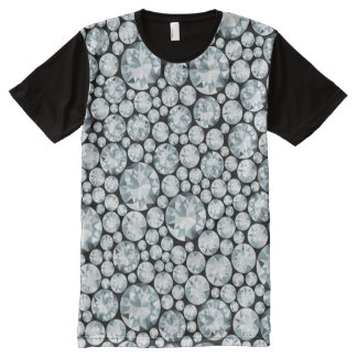 Extravagant white Diamond Pattern All-Over Print T-Shirt