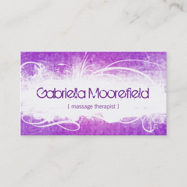 Extreame Grunge Massage Therapy Business Cards (Front)