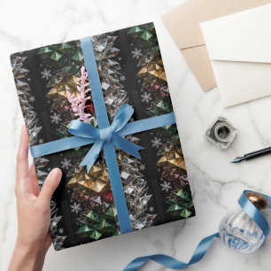 Extreme 3D Mosaic Christmas Tree Abstract Wrapping Paper