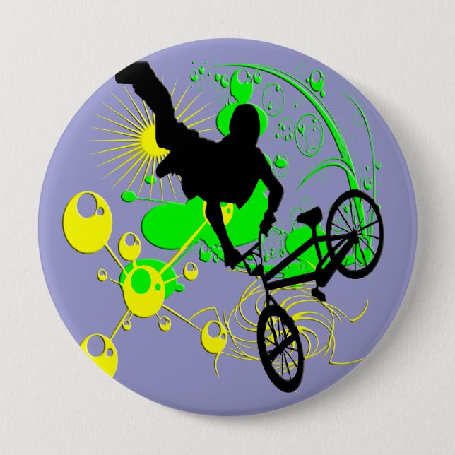 Extreme Biking 10 Cm Round Badge (Front)