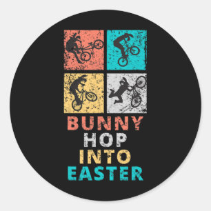 Extreme Biking For Easter - Bunny Hop Into Easter Classic Round Sticker