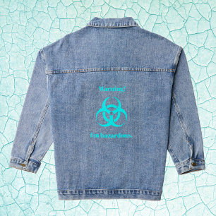 Extreme Blue Biohazard Warning Denim Jacket