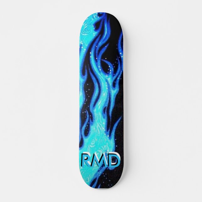 EXTREME Blue Flame Skateboard Deck (Front)