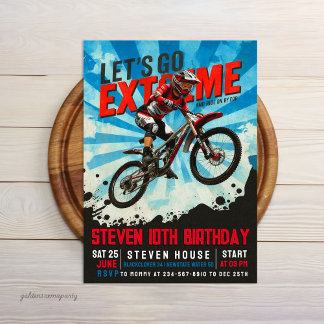 Extreme BMX Bike Birthday - Dirt Bike Invitation