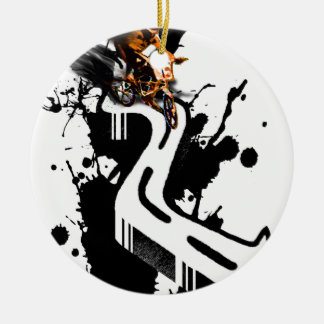 Extreme BMX Rider Ceramic Tree Decoration