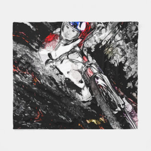 Extreme BMX Rider - Mountain Bike Racer  Fleece Blanket