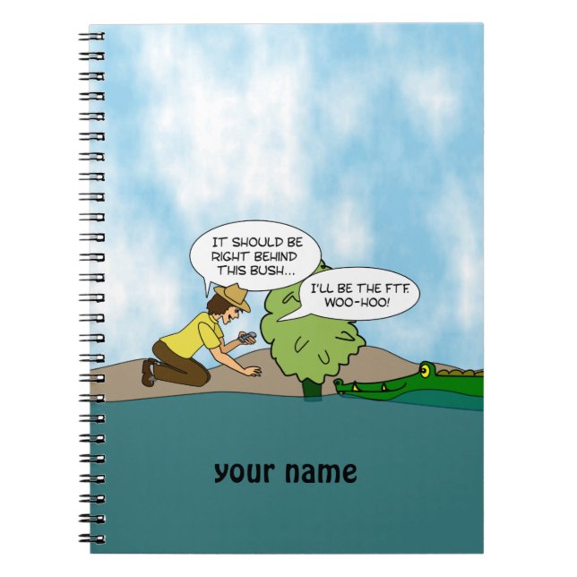 Extreme Cache Geocaching Cartoon Personalised Notebook (Front)