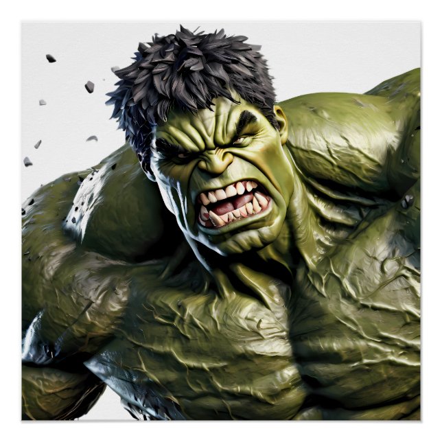 Extreme Close-Up of the Enraged Hulk Poster (Front)