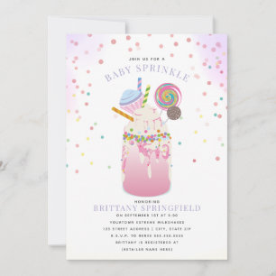 Extreme Crazy Milkshake Girl Baby Shower Sprinkle Invitation