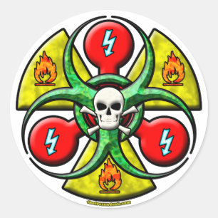 Extreme Danger Warning Classic Round Sticker