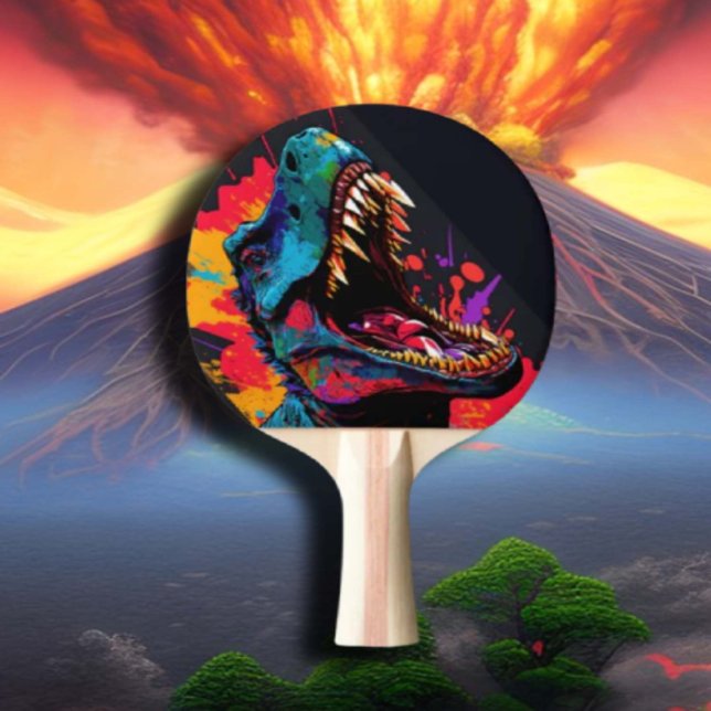 Extreme Dinosaur Blue T Rex kids Ping Pong Paddle (popular dinosaur gifts available on Zazzle)