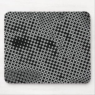 Extreme Half Tone - Black on White Mouse Pad