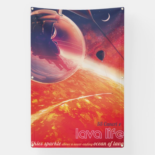 Extreme Hot Air Balloon on Volcanic Hellscape Banner (Vertical)