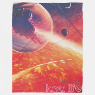 Extreme Hot Air Balloon on Volcanic Hellscape Fleece Blanket