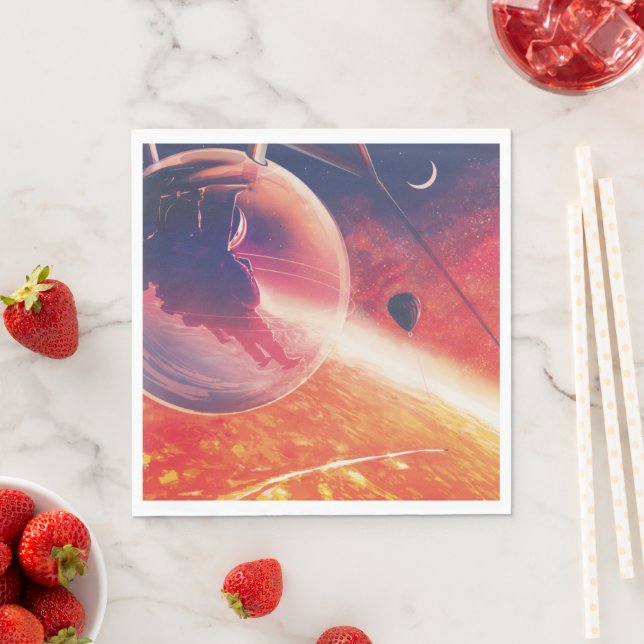 Extreme Hot Air Balloon on Volcanic Hellscape Napkin (Insitu)