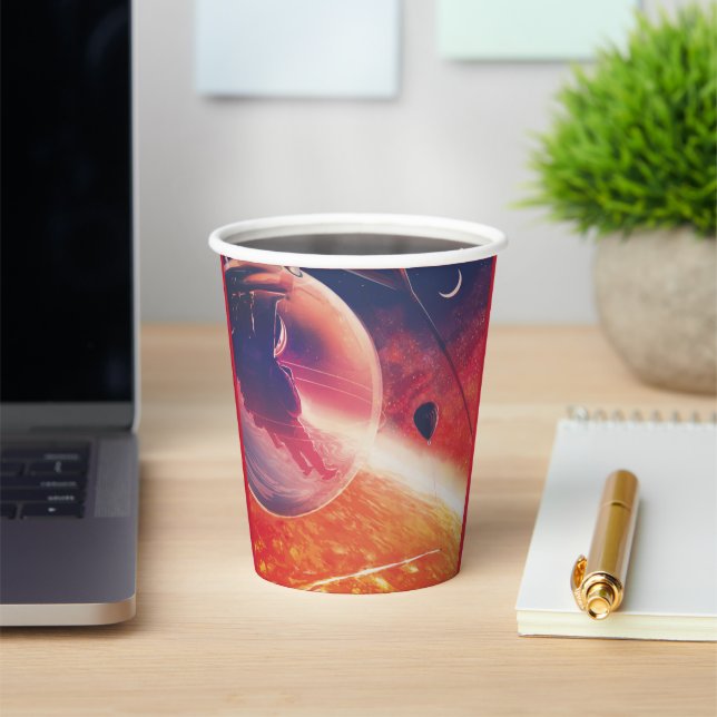 Extreme Hot Air Balloon on Volcanic Hellscape Paper Cups (Insitu)