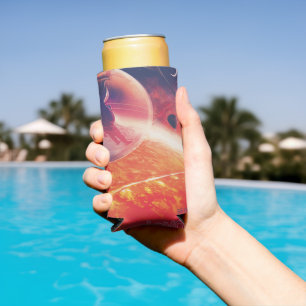 Extreme Hot Air Balloon on Volcanic Hellscape Seltzer Can Cooler