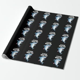 Extreme Mako-ver Funny Mako Shark Pun Dark BG Wrapping Paper