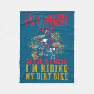 Extreme Motocross Fan Dirt Bike Rider's Dream Funn Fleece Blanket