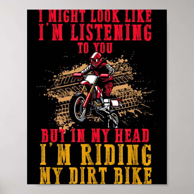 Extreme Motocross Fan Dirt Bike Rider's Dream Funn Poster (Front)