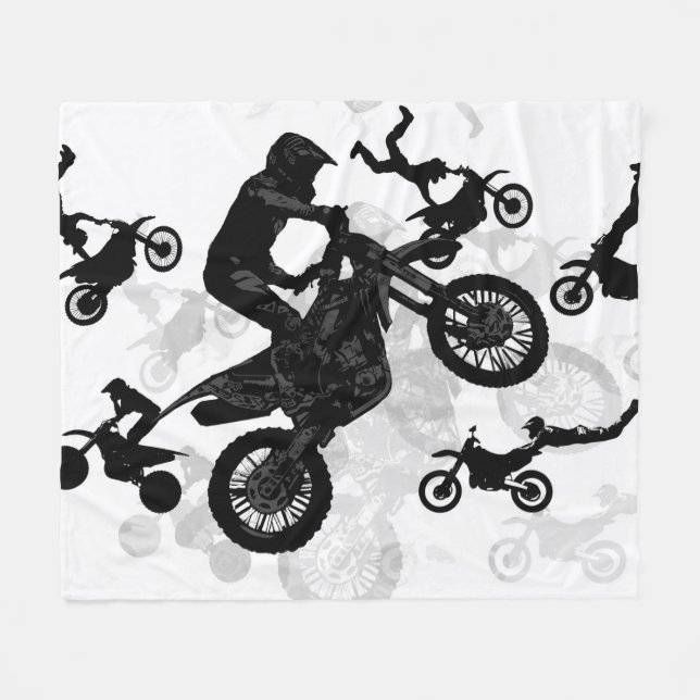 Extreme Motocross Stunts Fleece Blanket (Front (Horizontal))