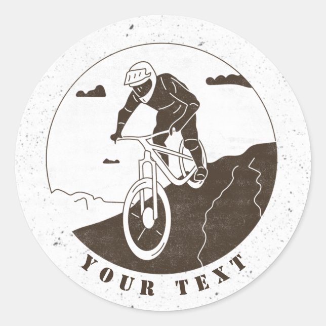 Extreme Mountain Biking Cycling Sport Cyclist Cool Classic Round Sticker (Front)