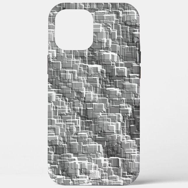 Extreme overlay mess of grey embossed squares Case-Mate iPhone case (Back)
