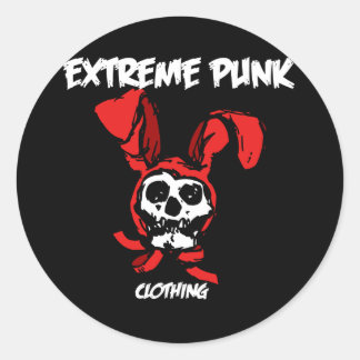 Extreme Punk Rabbit Skull Classic Round Sticker