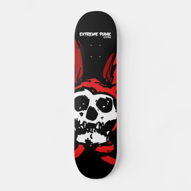 Extreme Punk Rabbit Skull Skateboard (Front)