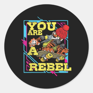 Extreme Rebel Motivation Skateboarding Lance Train Classic Round Sticker
