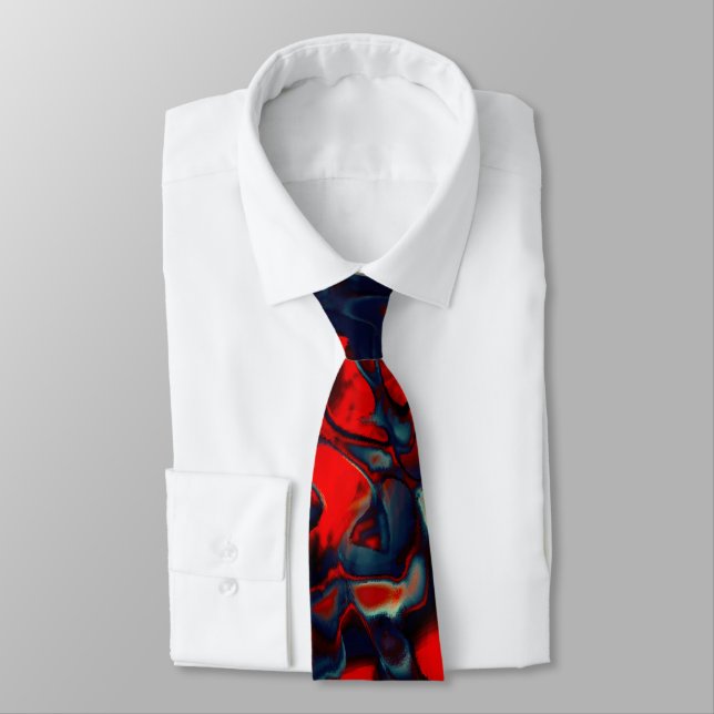 Extreme red spots on grey edges a dark background tie (Tied)